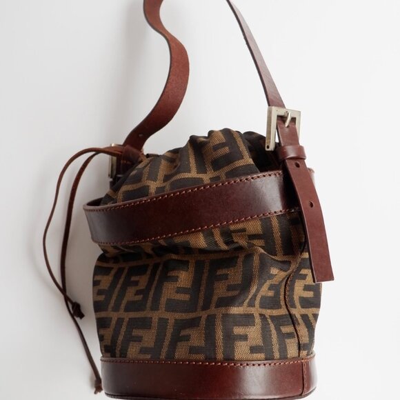Authentic Preowned Vintage Fendi Brown Zucca Bucket Handbag - Picture 6 of 16